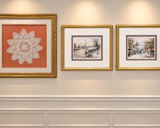 Doily and French paintings