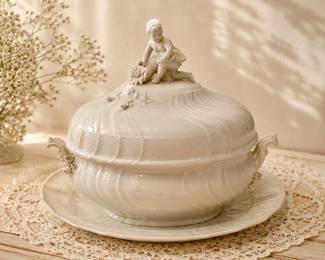 White porcelain soup tureen