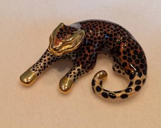Leopard Multicolor Enamel 14k Yellow Gold Pendant