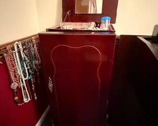 Vintage Jewelry Armoire with Cabriole Legs