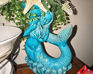 Vintage Mermaid Ceramic Vase