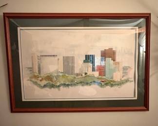 Cityscape Watercolor Painting by Martin Barry