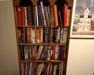 Vintage Arched Top Wooden Bookcase with Drawer