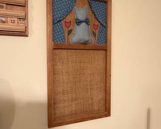 Vintage Fabric Cat Bulletin Board