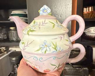 Vintage Tracy Porter Hand-Painted Floral Tea-for-One Set