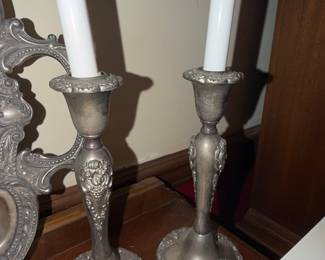 Vintage Godinger Silver Plated Baroque Candlesticks