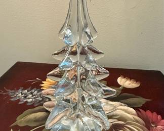 Vintage Clear Glass Christmas Tree Figurine