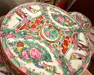 Vintage Rose Medallion Porcelain Plates
