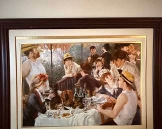 Reproduction Print of Luncheon of the Boating Party by Pierre-Auguste Renoir, Framed