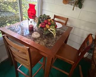 Vintage Faux Marble Top Dining Set