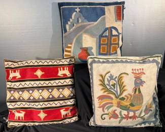 Needlepoint pillows from Mexico