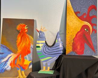 Original chicken paintings, signed