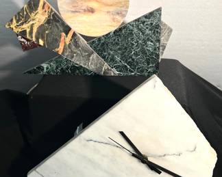 Modern marble lamp, white marble clock