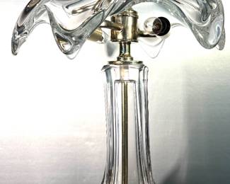Gorgeous glass lamp with brass base