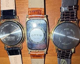 Collection of Three Quartz Wristwatches: Pulsar, Orvis, and Time