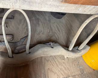 Vintage Wooden Ox Yoke and Crosscut Logging Saws