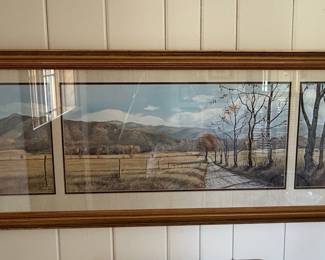 T. Chandler Signed Landscape Triptych Print