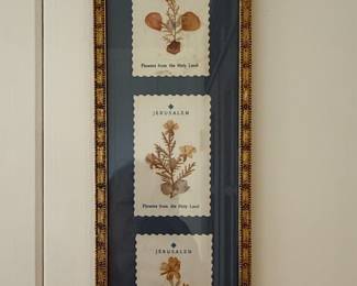 Jerusalem Pressed Flower Souvenir Art Trio