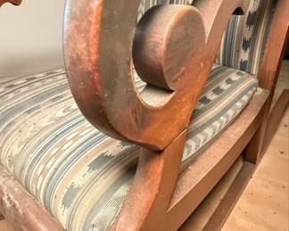 Victorian Style Swan Arm Rocking Chair