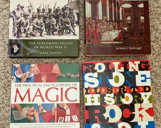 Assorted Non-Fiction Books: Military History, Magic, and Rock & Roll