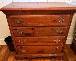 Chippendale Style Cherry Wood Four-Drawer Chest