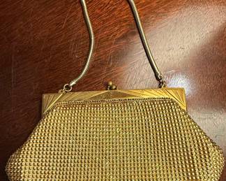 Whiting & Davis Gold Tone Mesh Evening Bag