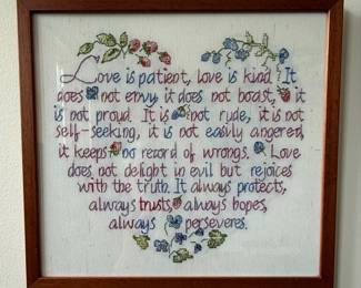 Love is Patient Cross-Stitch Wall Art