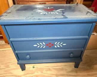 Folk Art Style Blanket Chest with Drawer