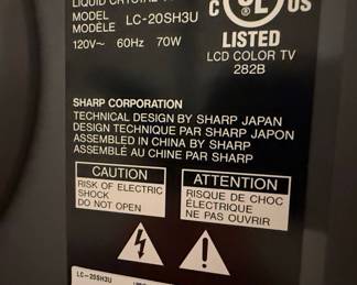 Sharp LC-20SH3U LCD Television