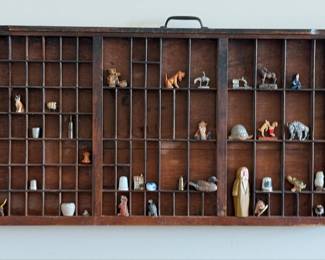 Printer's Drawer Display Case with Miniatures