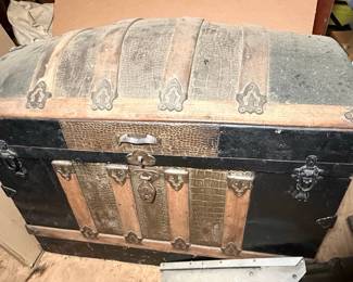 Victorian Crocodile Embossed Dome Top Trunk