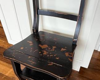 Hitchcock Style Library Step Stool Chair