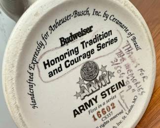 1998 Budweiser Honoring Tradition and Courage Army Stein CS357