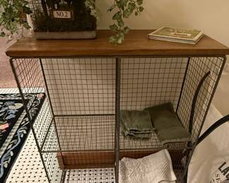 Industrial Style Wire Mesh Storage Console