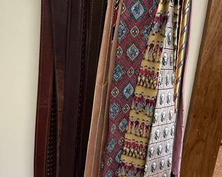 Assorted Belts and Novelty Neckties