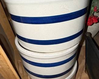 R.R.P. Co. Blue Stripe Nesting Bowls
