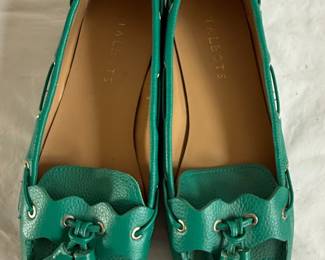 Talbots Green Leather Tassel Loafers