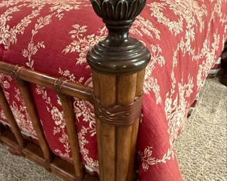 Bamboo Style Queen Bed Frame with Sherry Kline Comforter Set