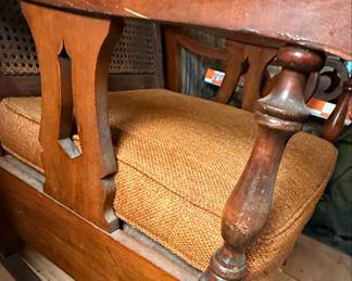 Antique Lincoln Style Maple and Caned Rocking Chair