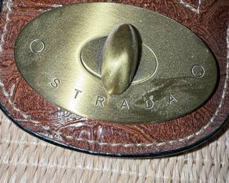 Strada Woven and Faux Croc Handbag