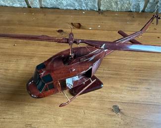 UH-1 Huey Gunship Style Wooden Helicopter Model