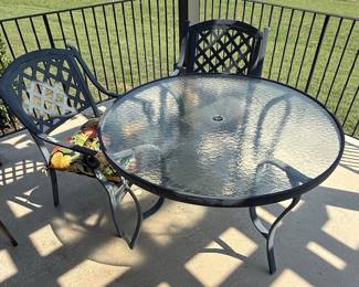 Cast Aluminum Lattice Back Patio Dining Set