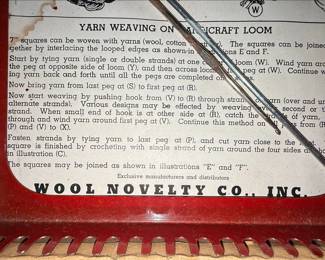 Vintage Wool Novelty Co. Handicraft Weaving Loom