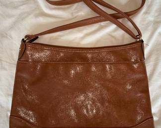Brown Faux Leather Crossbody Bag