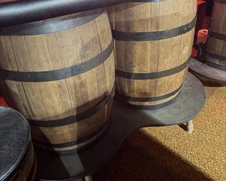 Whiskey barrel bar