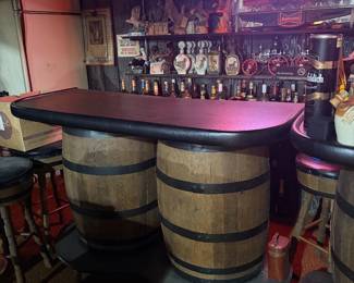 whiskey barrel bar