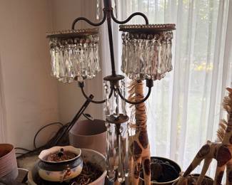 cast iron and glass floor lamp