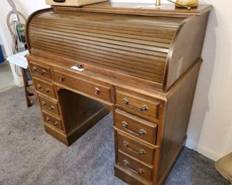 antique desk rolltop down