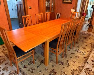 Danish Modern Dining Room Table. Built In Leaf System