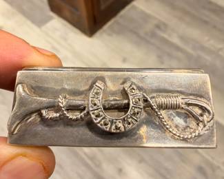 Antique Equestrian Themed Trinket Box Sterling
